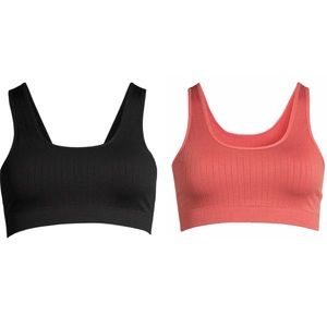 No Boundaries Womens Scoop Neck Red & Black Bralette Bundle sz: L